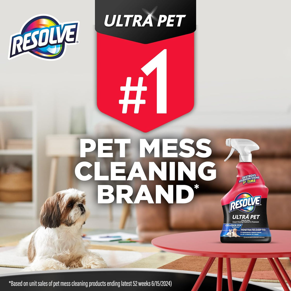 Resolve Ultra Pet Carpet Cleaner Spray – for Removal of Pet Stains & Odors, 32oz | Removes Pet Stains & Odors