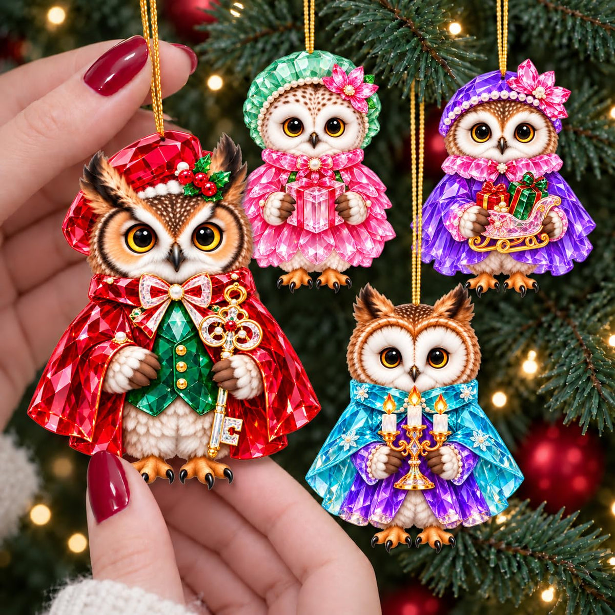 16Pcs Gingerbread Cat Christmas Ornaments