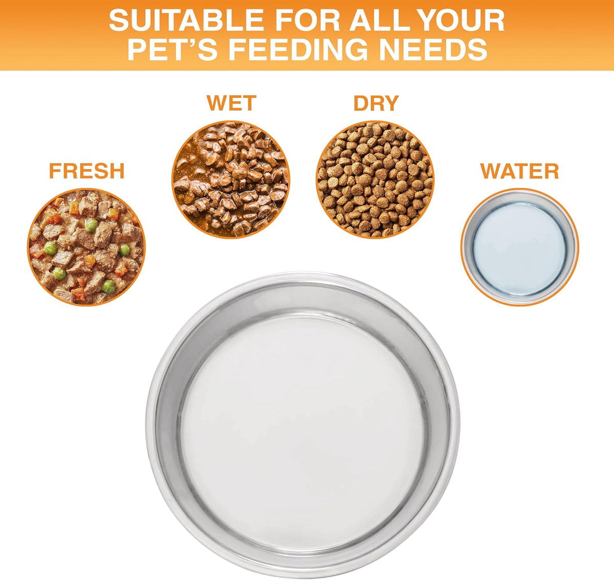 Neater Pet Brands Stainless Steel Dog Bowls with Non-Slip Rubber Bottom – Set of 2, 6 Cup (48 oz), Black - Heavy Duty Metal Dog Bowl, Dishwasher Safe, Food or Water Bowl, Ideal for Large Dogs