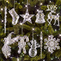 20 Pcs Crystal Ornaments for Christmas Tree Decorations, Acrylic