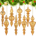 Mifoci 8 Pcs 6 Inch Mercury Glass Finial Christmas Ornaments,Red