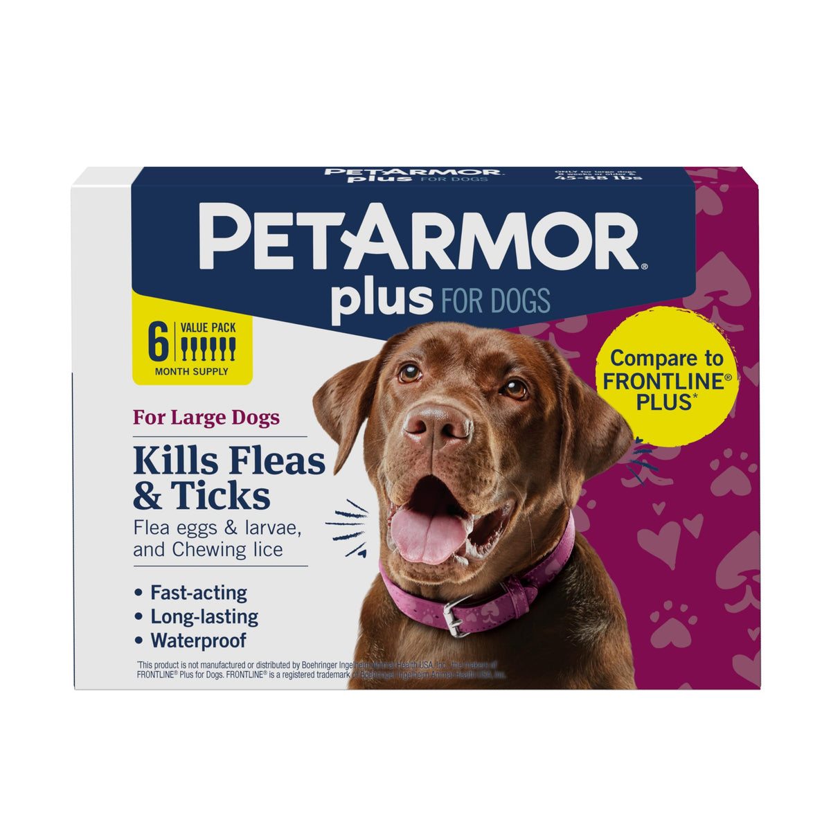 PetArmor Plus Flea and Tick Prevention for Cats over 1.5 lbs, Cat Flea and Tick Treatment, 6 Doses, Waterproof Topical, Fast Acting