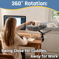 LECHONG Cat Desk Bed for Indoor Cats, 360° Rotating, Supports Up to 52 lbs