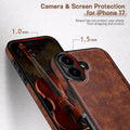 LOHASIC for iPhone 17 Leather Case, Magnetic Phone Case 6.3", Vintage Brown