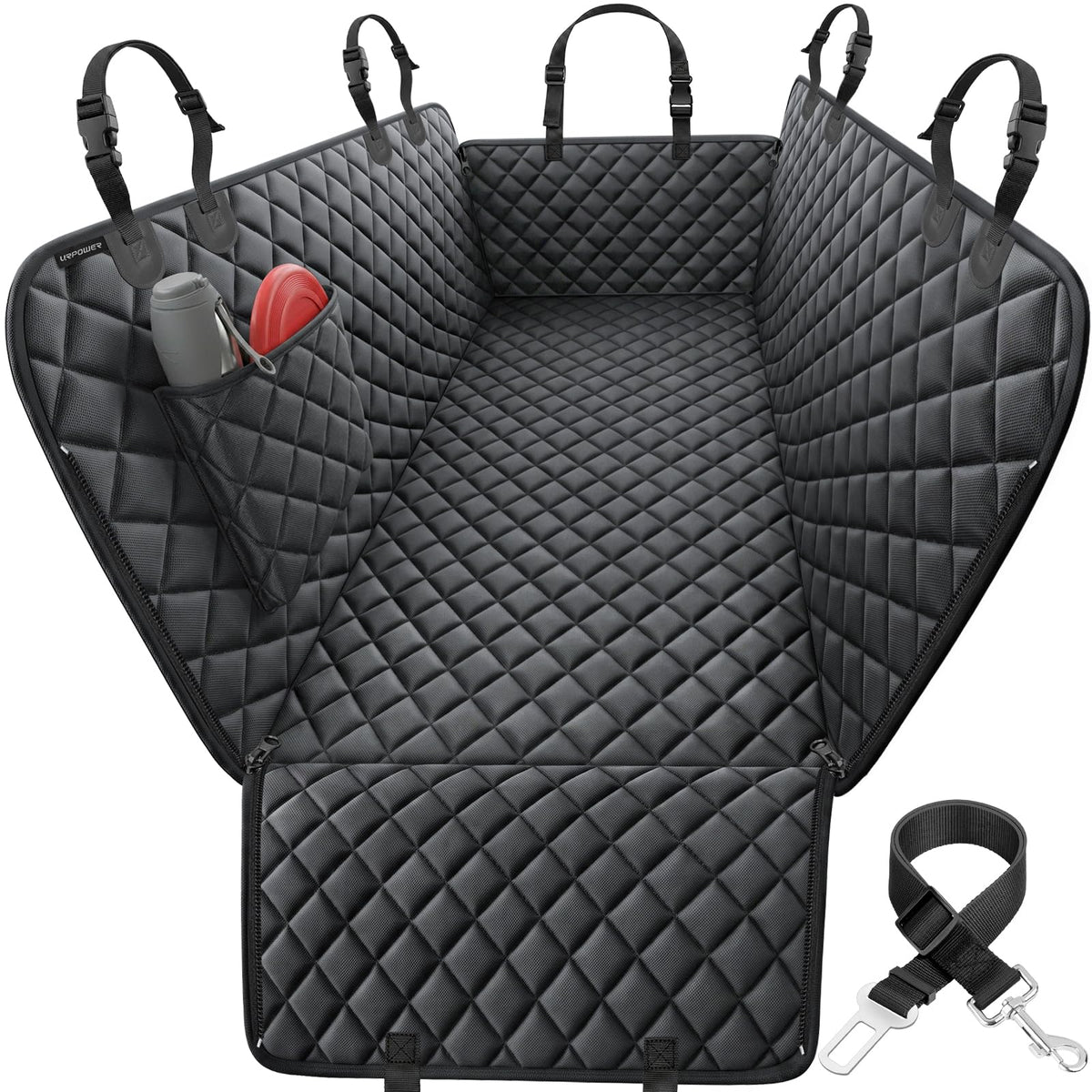 URPOWER Hard Bottom Dog Car Seat Cover for Pets 100% Waterproof Seat Cover Hammock 600D Heavy Duty Scratch Proof Nonslip Durable Back Seat Covers for Cars Trucks and SUVs