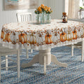 Fall Thanksgiving Tablecloth Waterproof Pumpkin Table Cloths for Autumn Harvest Indoor Outdoor Dining Room Decor-60 * 84" Oval