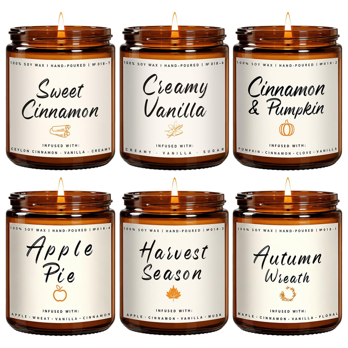 Cinnamon & Pumpkin Scented Candle – Fall Candles for Home Scented, Soy Candles for Home, 7 oz Cozy Pumpkin Candle for Women & Men, Autumn Décor & Holiday Gifts
