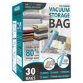 Cozy Essential Vacuum Storage Bags, 80% Compression Vacuum Seal Space Saver Plastic Packaging Bags for Clothes, Blankets, Pillow, Bedding, Comforters, Sealer Clothing Storage,20 Combo