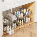 Vtopmart 4 Pack Pull Out Bathroom Under Sink Organizer (S-Standard) | Slide-out drawers, Multi-purpose storage, Clear visibility, Easy Set-up