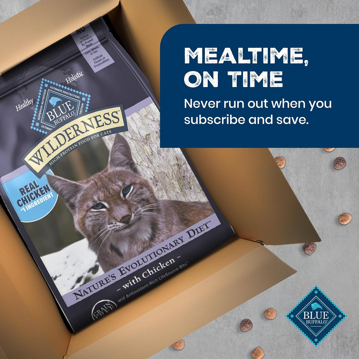 Blue Buffalo Wilderness with Chicken Natural High-Protein Grain-Free Dry Food for Adult Cats, Real Chicken First, Antioxidant-Rich LifeSource Bits Support Immunity, Promotes Strong Muscles, 12 lbs.