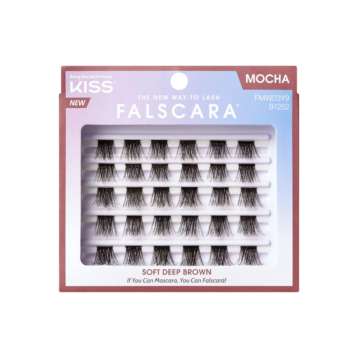 KISS Falscara DIY Eyelash Extension Lengthening Wisps - Featherlight Synthetic Reusable Artificial Eyelashes Multipack of 24 Mini Lash Clusters for that Authentic Eyelash Extension Look