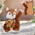 Fall Wreath for Front Door, 13.4" Thanksgiving Straw Fox Figurine with Woodchip Pinecone, Hanging Harvest Autumn Gifts, Tabletop Centerpieces, Woodland Animal Home Kitchen Office Decor