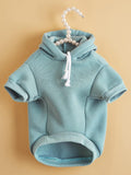 QWINEE Basic Dog Hoodie Sweatshirt Puppy Sweater Warm Cat Costumes Pet Clothes for Chihuahua Puppy Kitten Small Medium Dogs Cadet Blue Medium