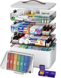 CTIME 3-Tier Medicine Organizer - Portable Medicine Cabinet with Handle | Multipurpose Medical Box, Pill Organizer, Empty First Aid Kit for Home