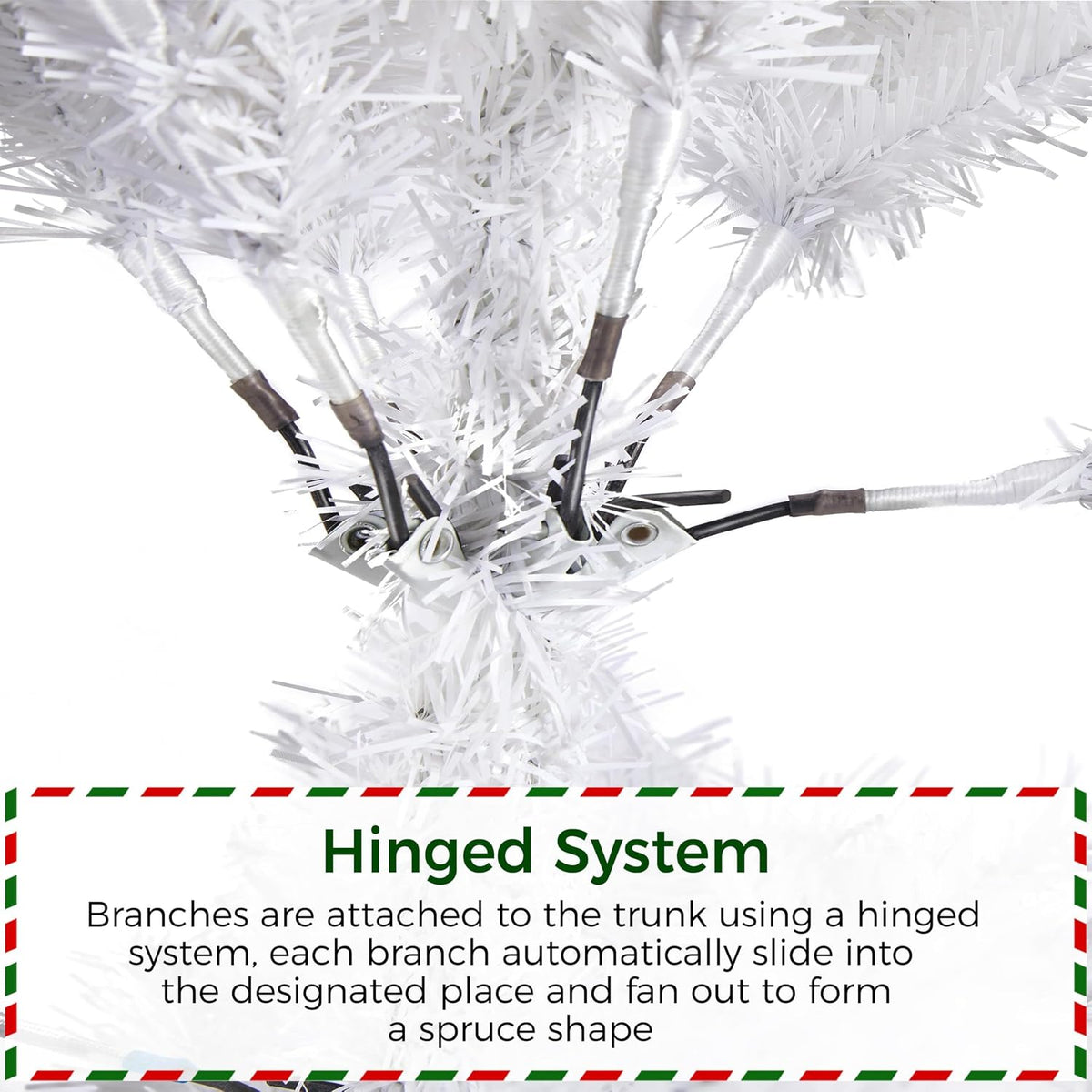 Yaheetech 6ft Pre-lit Christmas Tree with 300 Warm White Lights, White