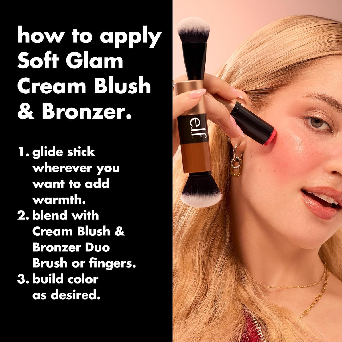 e.l.f. Soft Glam Cream Bronzer Stick, Fair | Buildable Cream Bronzer for A Long-Lasting Sculpted Glow & Satin Finish, Twist-Up Design, Vegan & Cruelty-Free