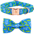 Fall Dog Collar with Bow, Black and Orange Print Fall Pet Collars Small