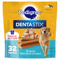 Pedigree Dentastix Dog Dental Treats, Large Breed Dog Treats, Fresh Flavor, 1.87 lb. Bag (36 Treats Total)