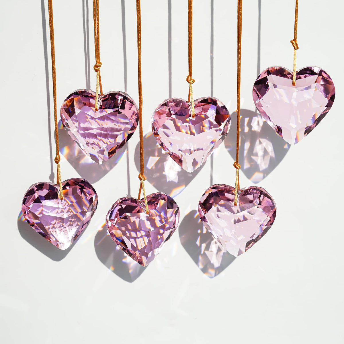 6 Pcs 2 Inch Faceted Crystal Bell Christmas Tree Hanging Ornament