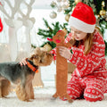 No Stuffing Dog Christmas Toys with Squeakers, Crinkle Xmas Plush Dog Toys for Large Medium Small Dogs, Durable Interactive Dog Toys for Puppies, Reindeer