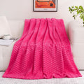 Puncuntex Burnt Orange Throw Blanket 50"×60" Fuzzy 3D Jacquard Decorative
