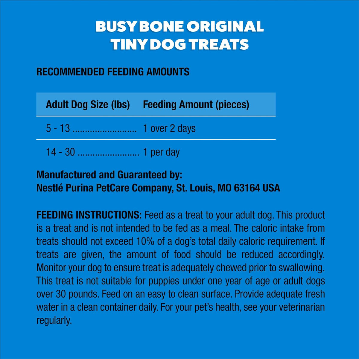 Purina Busy Bone Adult Toy Breed Dog Chew Bone Treats, Tiny - 60 ct. Pouch