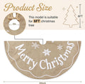 Burlap Christmas Tree Skirt Khaki Embroidered Christmas Tree Mat