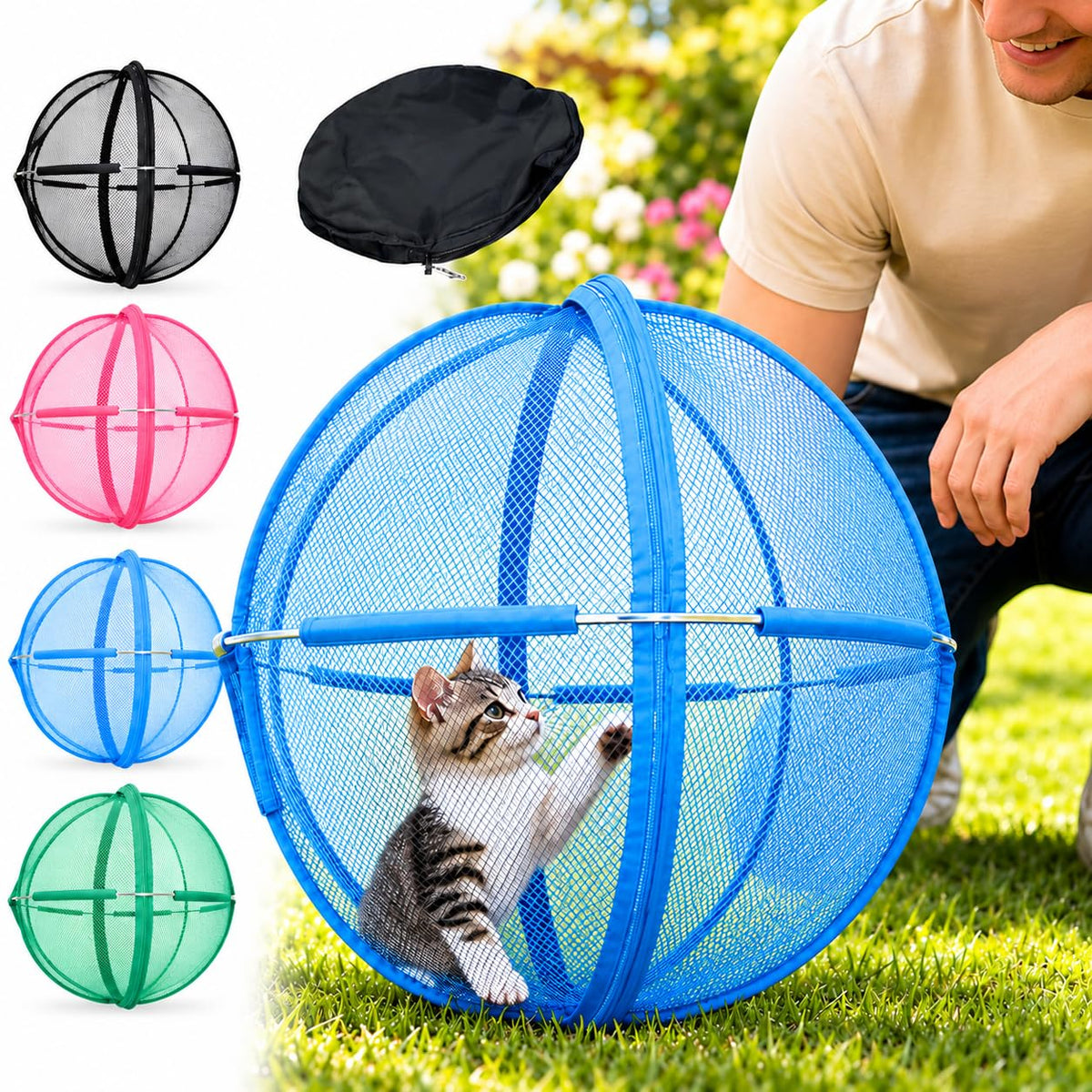 Hamster Ball for Cats, Rolling Cat Playpen Exercise Ball for Outdoors