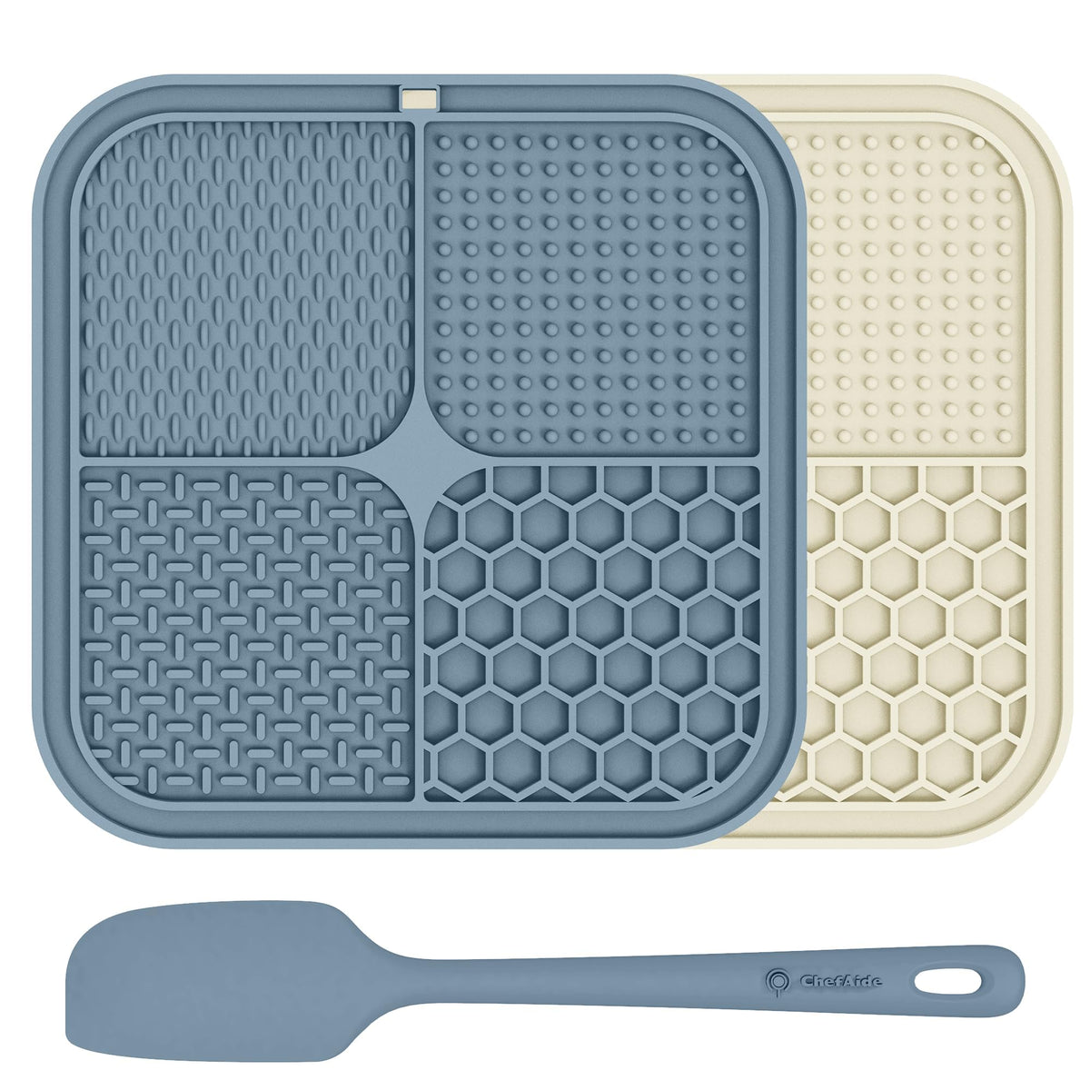 ChefAide 2 Pack Lick Mat for Dogs, Cats & Puppies with Suction Cups