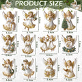 Yookeer 24 Pcs Angel Ornaments for Christmas Tree Wood Hanging Decorations