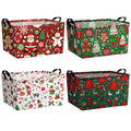 4 Pcs Thanksgiving Storage Basket Empty with Handles, Large Fabric