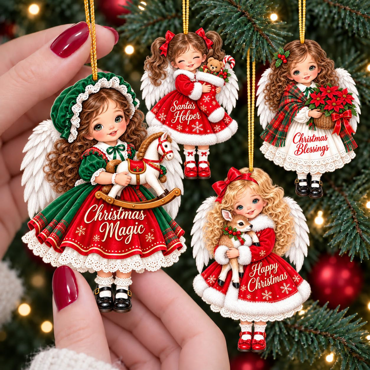 18Pcs Colorful Angel Christmas Ornaments