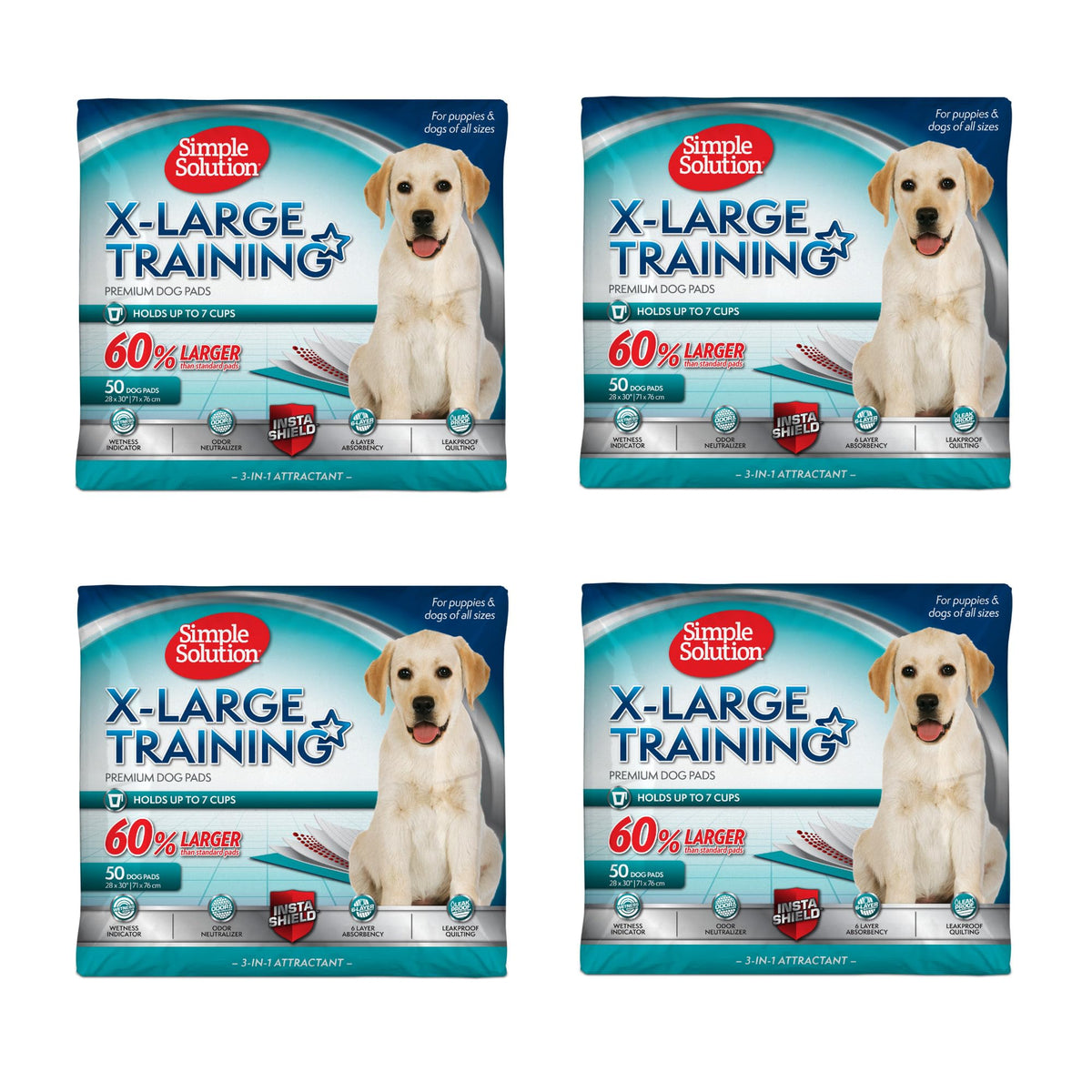 Simple Solution Puppy Pads Extra Large, Super Absorbent Pee Pads for Dogs, Doggie Potty Training, Puppy Essentials, X-Large for House Training, 28"x30", 50 Count