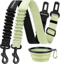 COOYOO Dog Seat Belt,3 Piece Set Retractable Dog Car Harness Adjustable Dog Seat Belt for Vehicle Nylon Pet Safety Seat Belts Heavy Duty & Elastic