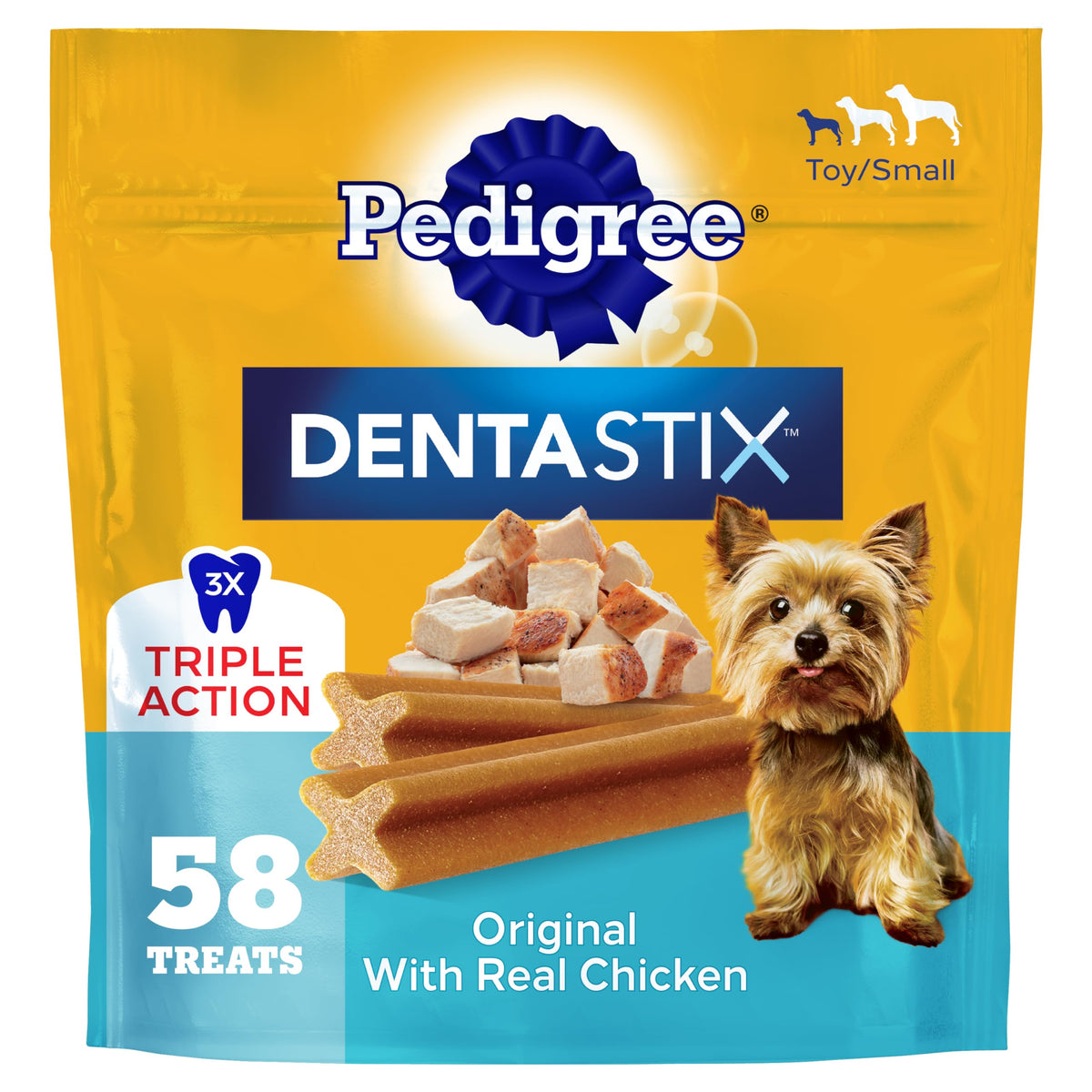Pedigree Dentastix Dental Chews for Dogs, Small and Toy Breed Dog Treats, Fresh Flavor, 12.31 oz. Bag (51 Treats Total)
