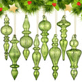 Mifoci 8 Pcs 6 Inch Mercury Glass Finial Christmas Ornaments,Red