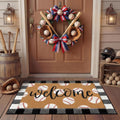 Tinideya 2 23.6 X 35.4 Inches Plaid Ghost Red Brown | Layered Coir Doormat Set, Non Slip Backing for Outdoor Entryway, Buffalo Plaid Seasonal Design, Front Porch Home Decor