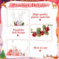 4 Pcs Christmas Reindeer Figurine Ornaments with Branch Wreath Transparent