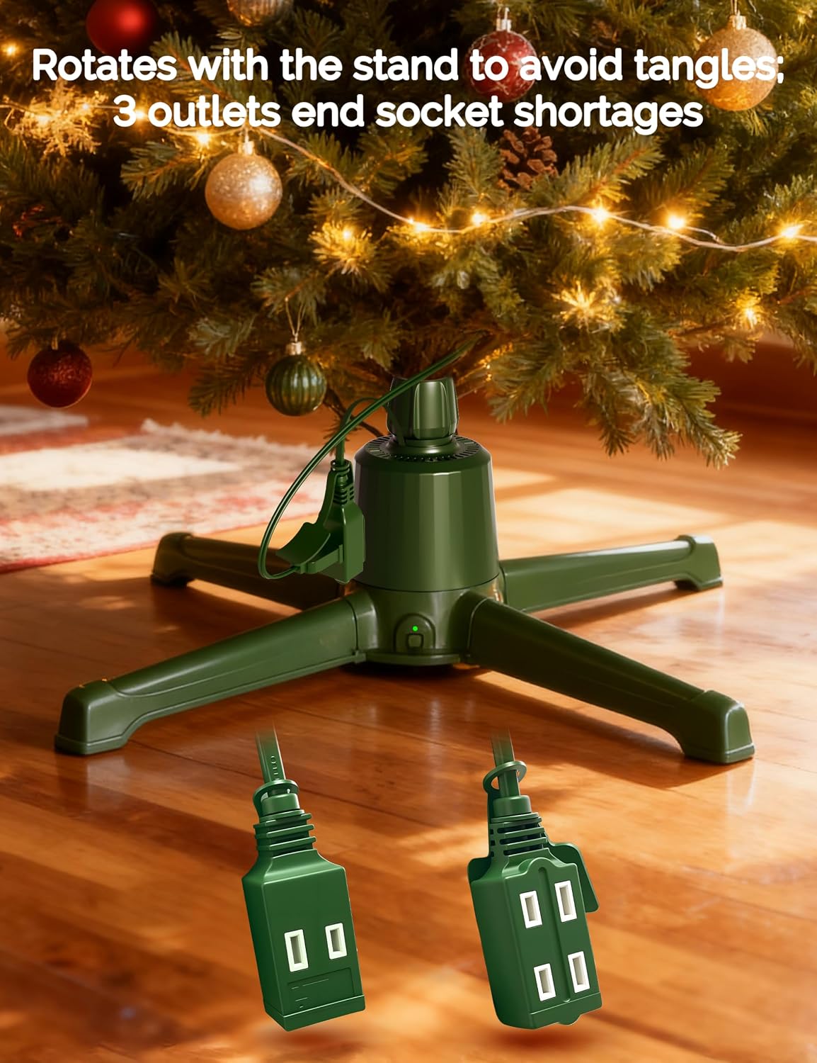 COOLWUFAN Musical Rotating Christmas Tree Stand with Remote for 9ft Trees