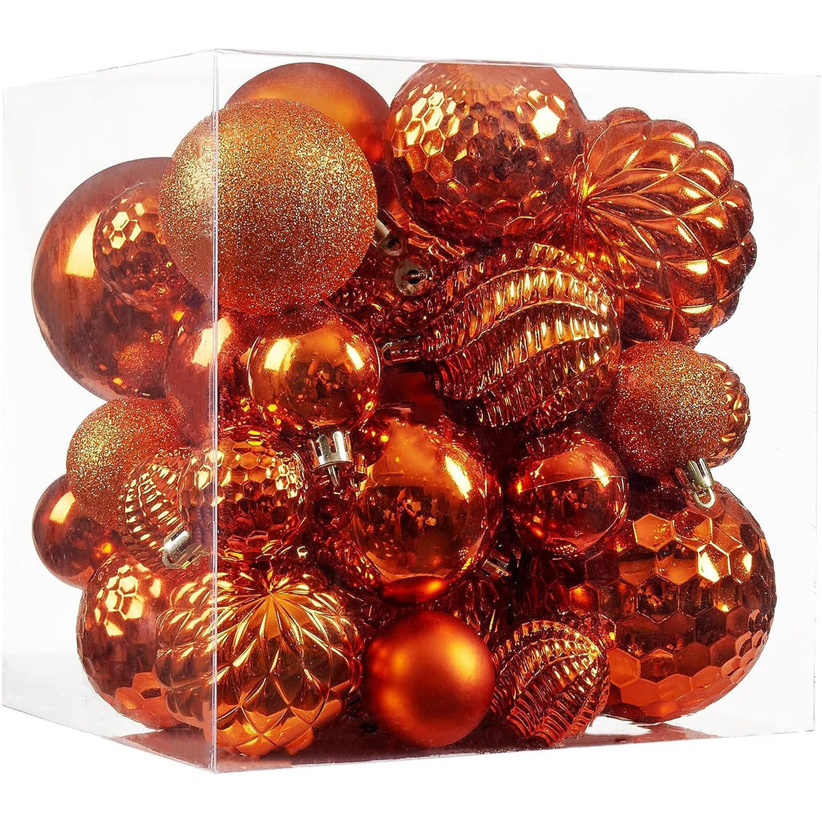Christmas Balls Ornaments -36pcs Shatterproof Christmas Tree Decorations with Hanging Loop for Xmas Tree Wedding Holiday Party Home Decor,6 Styles in 3 Sizes(Champagne Gold)