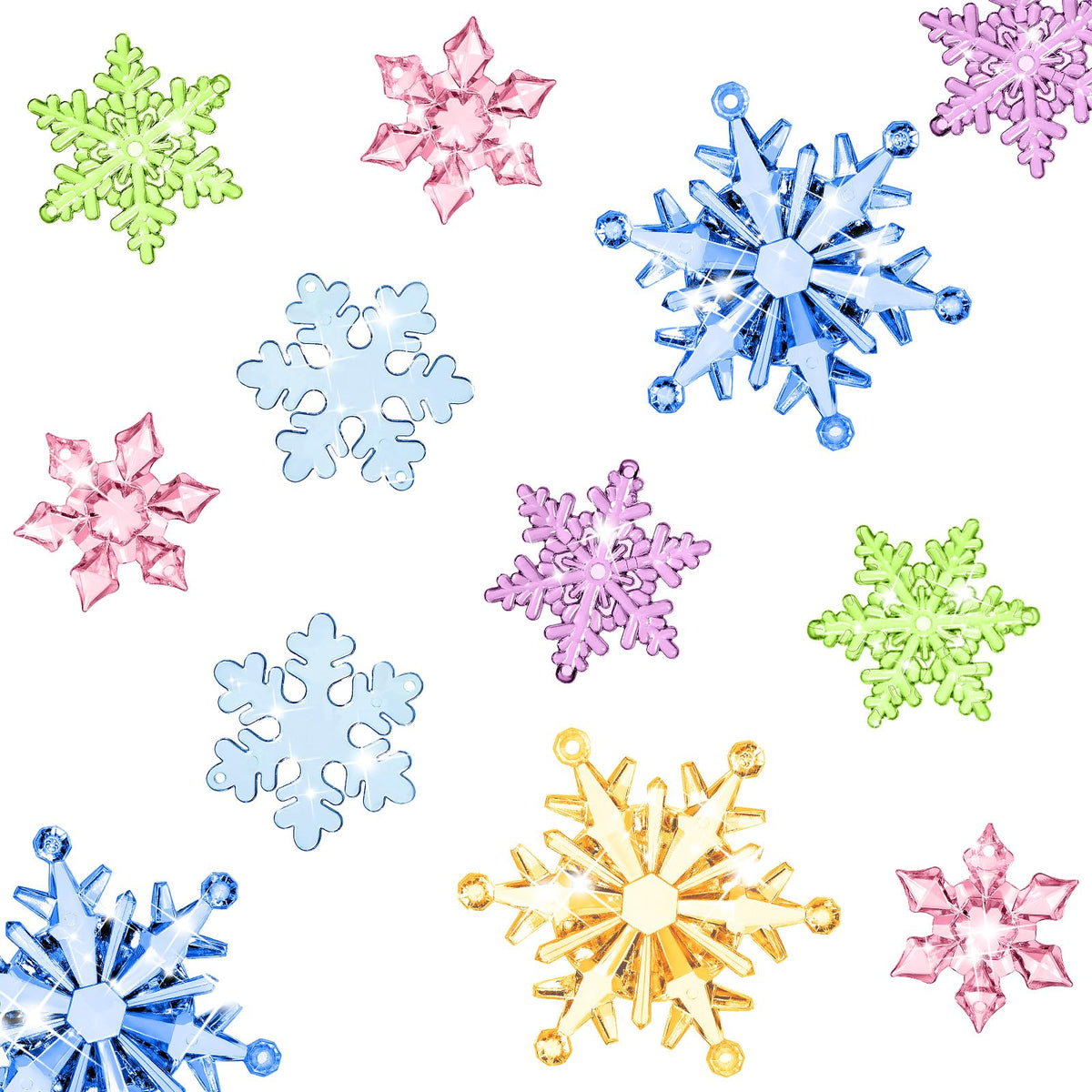 Dilunave 40 Pcs Glacier Christmas Snowflake Ornaments for Xmas Tree