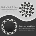 Ohocut Checkered Dog Bed, Cute Black White Retro Style Aesthetic Round Warming Pet Calming Beds for Small Dog and Cats, Plush Cozy Donut Dog Beds Washable, 30" L x 30" W x 8" Th