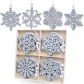 16 Pieces White Snowflakes Ornaments Christmas Tree Decorations