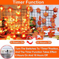 Timer&3 Pack Fall Decor 30Ft Fall Garland with Lights 60LED Autumn Garland | Patented Realistic Maple Leaves Garland Fall Decorations for Home, Battery Operated Waterproof Thanksgiving Halloween Decor