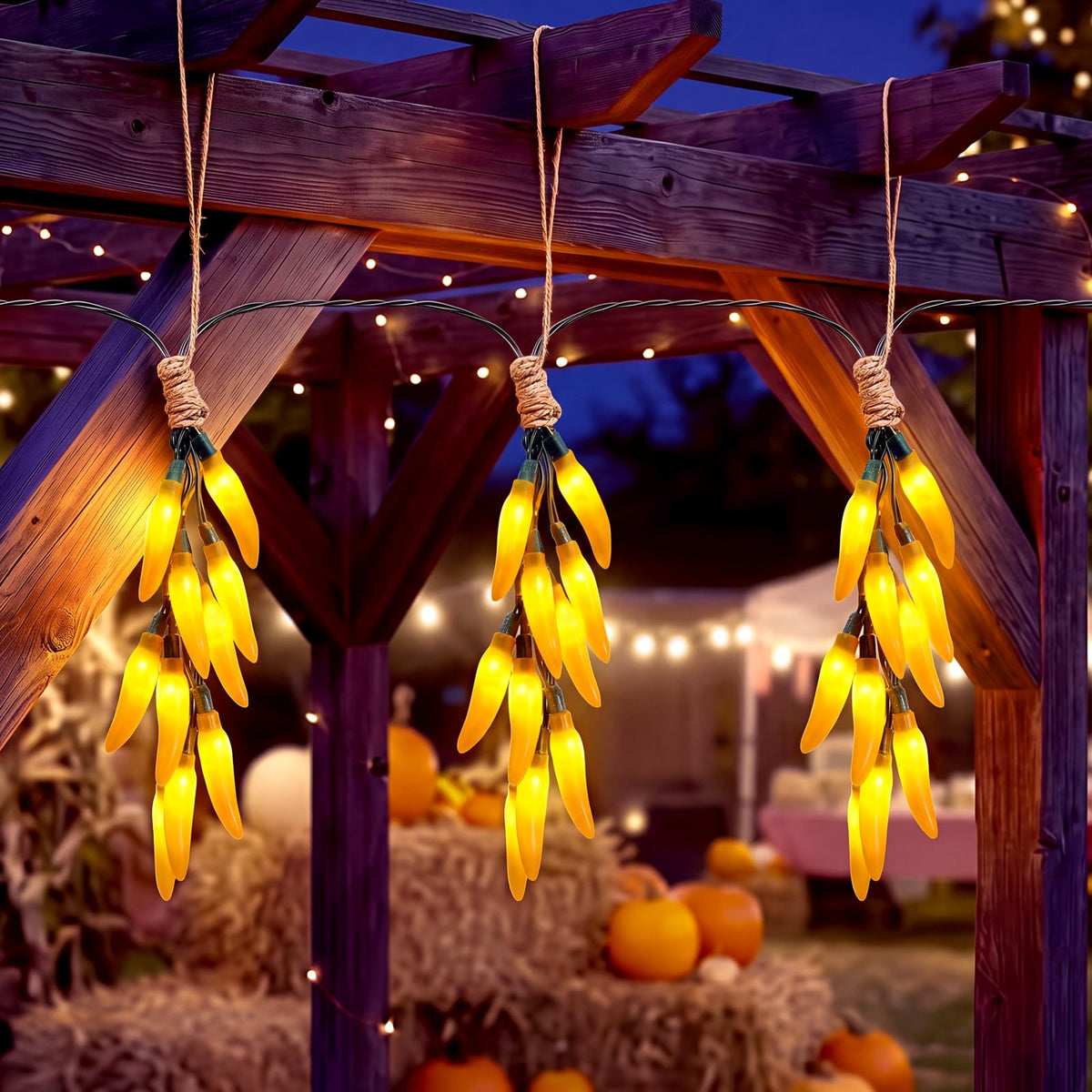 8.5Ft Thanksgiving Turkey String Lights, 10 LED Outdoor with Garland Decor