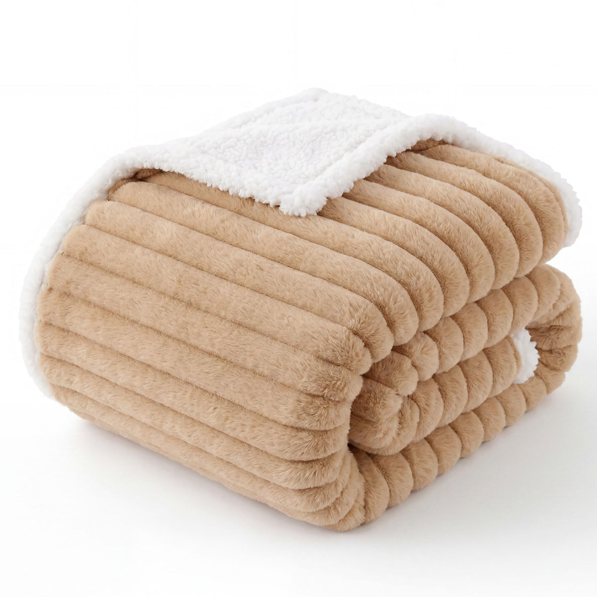 Bedsure ComfyFleece™ Waterproof Dog Blankets for Large Dogs,50x60 Cream | Soft Plush Couch Cover,Washable Corduroy Fleece for Furniture Protector,Cozy Calming Reversible Pet Blanket for Senior Dogs