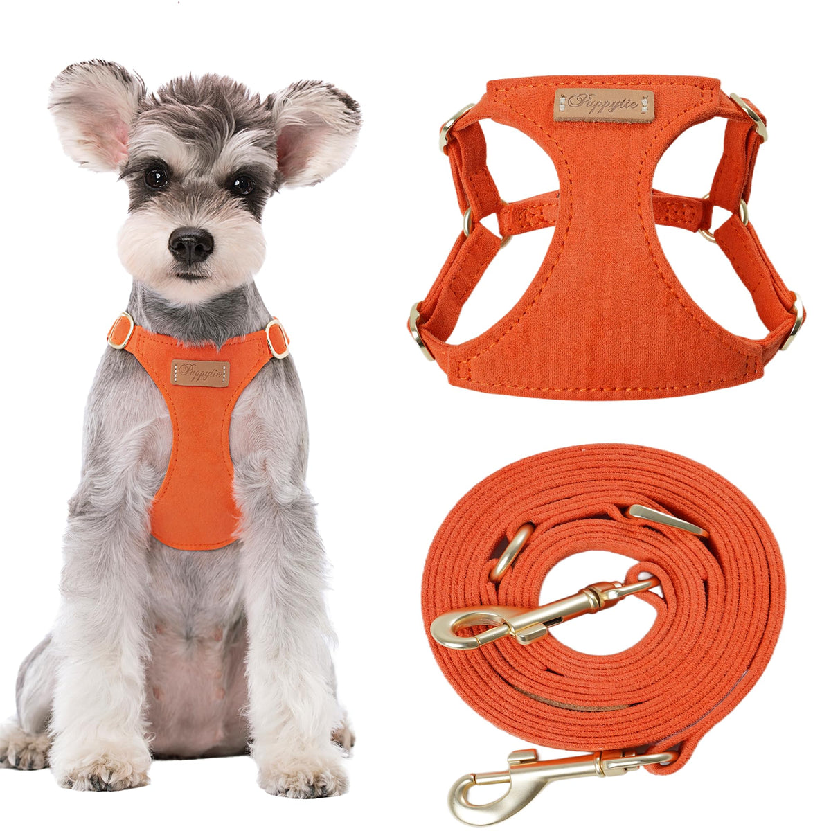 Puppytie xs Dog Harness with Multifunction Dog Leash,Soft Adjustable No Choke Escape Proof Pet Harness Vest,red-Camellia,XS
