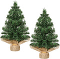 Yinder 2 Pcs 7.87 Inch Mini Christmas Tree Tabletop Pine Decoration