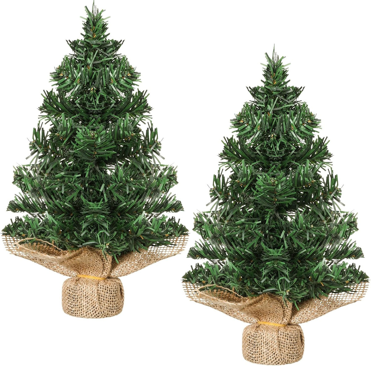 Yinder 2 Pcs 7.87 Inch Mini Christmas Tree Tabletop Pine Decoration