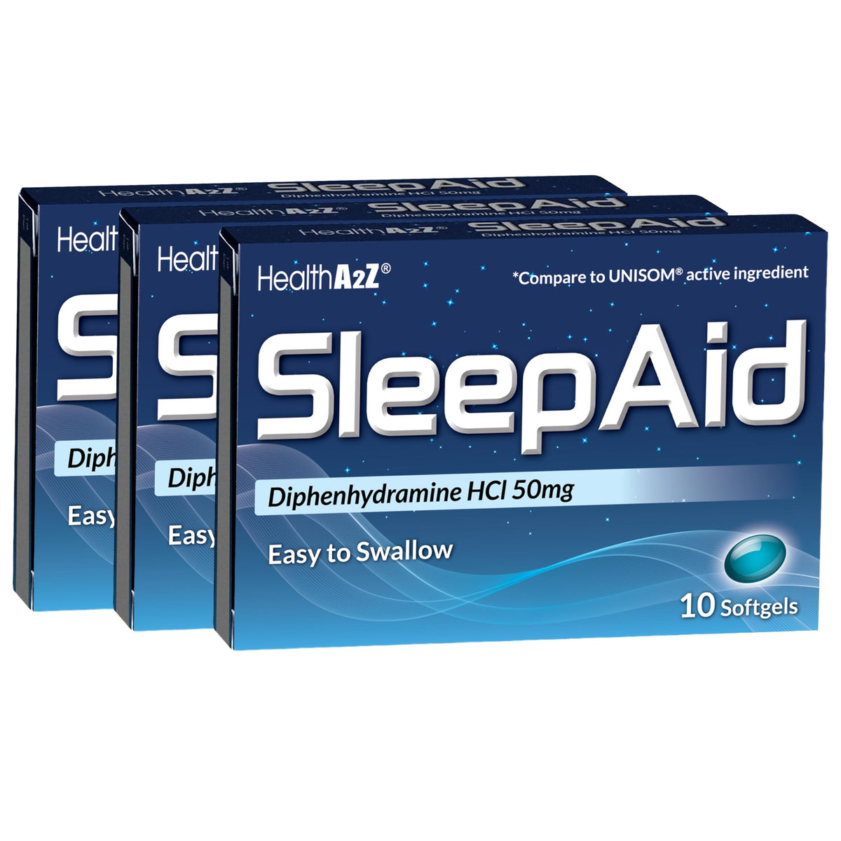 HealthA2Z® Sleep Aid, Diphenhydramine HCl 50mg Softgels, 250 Count